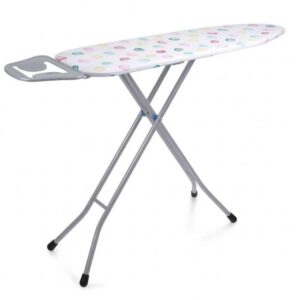 IRONING BOARD WITH METAL IRON REST